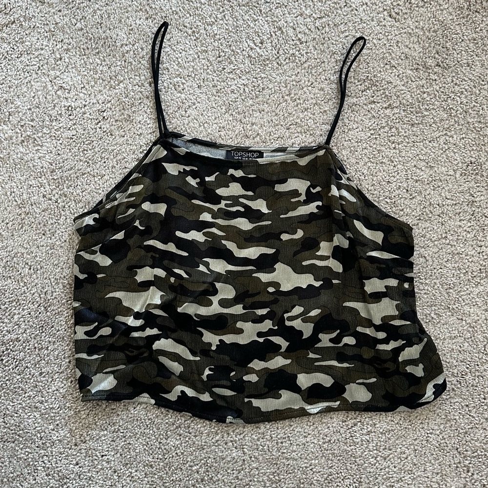 Topshop satin crop tank